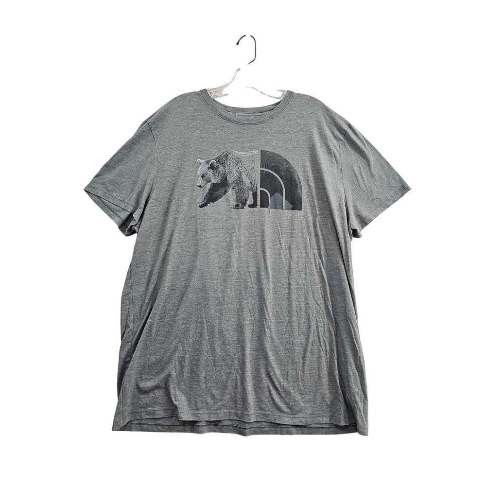 The North Face Bear Logo Graphic T-Shirt Mens XXL Gray Heathered Short Sleeve